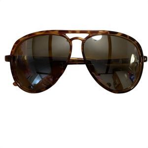 Vintage Tortoise Acetate Plastic Mirror Lens Aviator Sunglasses Taiwan